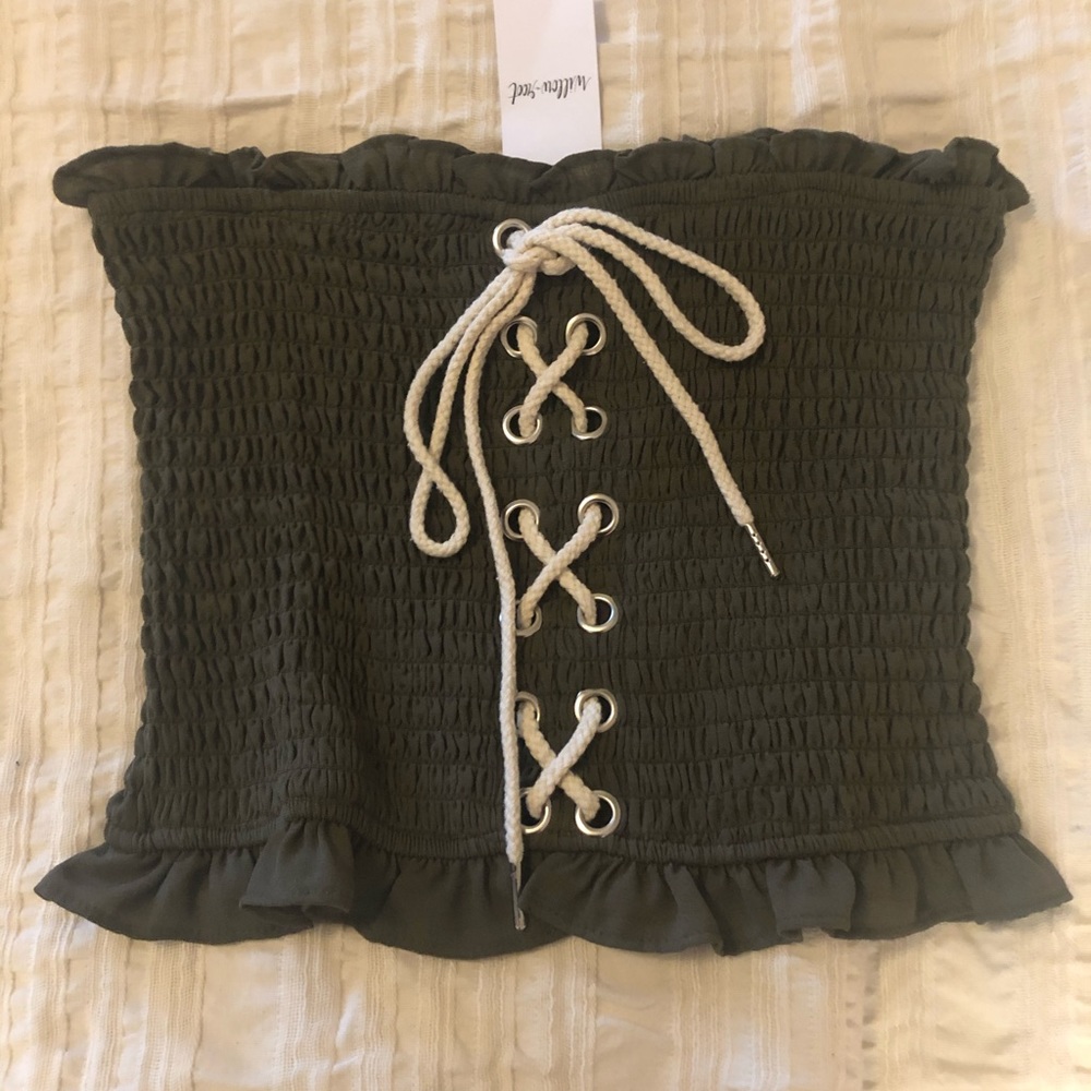 Lace up tube top